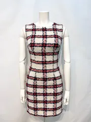 1729 JEWELS ジュエルズ　キャバクラ　ドレス　ツイード　チェック柄　ノースリーブ　タイト　キャバドレス　S