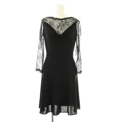 ビーシービージーマックスアズリア BCBGMAXAZRIA レース装飾キャミソールワンピース 膝丈 4 ブラック /DO ■OSのサムネイル