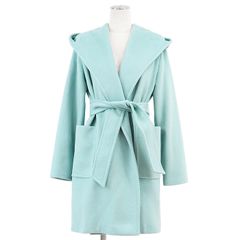 高島屋購入 定価6万 ベイビーブルーお上品ベルテッドガウンコート 