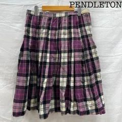 ペンドルトン ペンドルトン 70S USA製 チェック柄 ウール プリーツ スカート パープル 紫 ヴィンテージ レディース M ISItems【USED】【古着】【中古】50139011