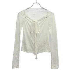 LIMI feu リミフゥ 25SS WASHER PLAIN STITCH CARDIGAN WITH RIBBON リボン装飾ワッシャーカーディガン LP-T09-933 ホワイト 2のサムネイル
