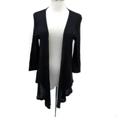 クミキョク 組曲 KUMIKYOKU カーディガン 前開き ミドル丈 七分袖 2 紺 ネイビー /SM32