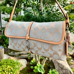 Coach y2k Vintage Hobo Soho Hamptons Mini Demi Baguette Bag Turquoise Jacquard コーチ ハンドバッグ