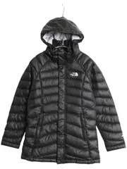 【お得なクーポン配布中!】 ノースフェイス ナイロン ダウン パーカー ジャケット ガールズ M 140cm 程 アウトドア フルジップ 550フィル ジャンパー ブラック 子供用