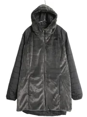 【お得なクーポン配布中!】 US企画 ノースフェイス リバーシブル ロング パーカー ジャケット レディース L 中綿 キルティング ナイロン パイル フリース フルジップ 