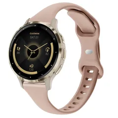 TUCOMO 18mm スリムシリコン腕時計バンド Garmin Venu 3S / Venu 4 41mm/ Vivoactive 4S / Venu 2S / Vivomove 3S/Forerunner 255s/265Sに対応 薄型ソ [ミルクティー]