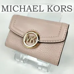 美品 MICHAEL KORS マイケルコース 6連 キーケース レディース ピンク 金具ゴールド レディース MK ロゴプレート レザー