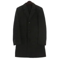 美品 マーガレットハウエル & ハリスツイード チェスターコート ウール 黒 マーガレットハウエル×ハリスツイード【L】ウール ツイード チェスター