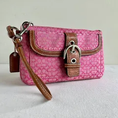 Coach y2k Signature Soho Wristlet Pouch Pink Vintage