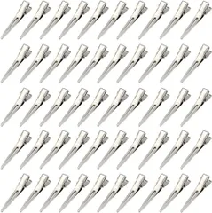 【迅速発送】BetterJonny ダッカール ヘアクリップ プロ用 50本セット ワニ口クリップ 前髪 散髪 クリップ 美容業界 髪留め ヘアピン ワニクリップ ステンレス 前髪クリップ 4.5cm (シルバー)…