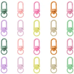 【迅速発送】キーホルダー 金具 回転カン付き 360度回転 20個セット キーホルダー パーツ 回転フック 内輪径9.8mm ワンタッチ 修理 交換 パーツ アクセサリーパーツ 合金製 ジュエリー用 DIY アクセサリー 手作り 素材 副資材 手芸用品 （10