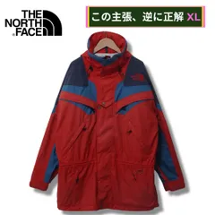 ノースフェイス マウンテンパーカー XL 相当 THE NORTH FACE ロゴ刺繍 オーバーサイズ ビッグシルエット ゆるだぼ ストリート Y2K テック ナイロンジャケット レッド ブラック ブルー ネイビ 古着 Z205
