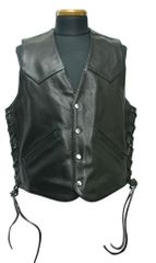 63 LEATHERS レザーベスト クラブスタイル バイカーベスト MC - メルカリ