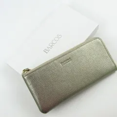 バルコス 長財布 レザー L字ファスナー 小銭入れあり ロングウォレット ブランド レディース ゴールド BARCOS 【中古】
