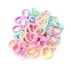 【迅速発送】shefun ヘアゴム こども 子供 髪ゴム ベビーヘアゴム 小さい キッズ ヘアアクセサリー 女の子 髪飾り 黒 カラフル 100本セット まとめJP136 (A2-color-big-100)