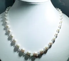 淡水パールスワロスキーネックレスNO25-2301