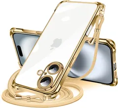 【数量限定】ケース クリア ショルダー iPhone16 用 スマホケース アイフォン16 用 カバー 肩掛け 斜めかけ 縄掛けケース 透明 TPU 薄型 軽量 16 耐衝撃 携帯ケース 紐付き 斜めがけ 織りストラップ付き ネックストラップ ショルダー ケー