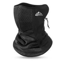 在庫処分 調節コードつき】 フェイスカバー 防寒【厚型版・息苦しくない】【ストレッチ性 柔らかい 暖かい ふわふわ 冬 厚手 防寒 防風 保温 ネックガード 伸縮性 UVカット 多機能 ネックウォーマー 自転車 バイク 釣り 通勤 [Adcey] 通学 登山