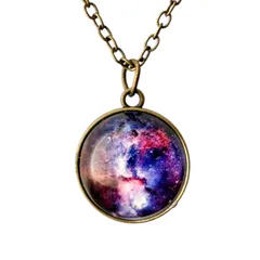 宇宙 ボール ネックレス 銀河 惑星 天体 ギャラクシー 天体 星 夜 空 金
