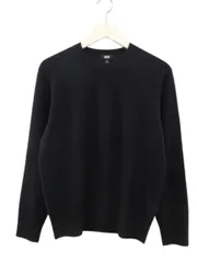 ユニクロ UNIQLO カシミヤクルーネックセーター ネイビー 紺色 丸首 長袖 S カシミア セーター トップス