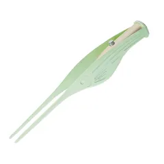 YFFSFDC LEDライト付き耳かき ピンセット 耳掃除 子供用 お年寄り用 家庭用 極細先端 ステンレス製 ピンセットタイプ ミミ光棒 はっきり見える （ミントグリーン） 1