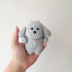 【受注製作】あみぐるみケース(トイプードル ラメグレー)