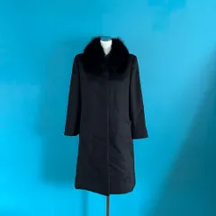 新品未使用 カシミヤ100% ブラックコート Sサイズ 7号 フォックスファー