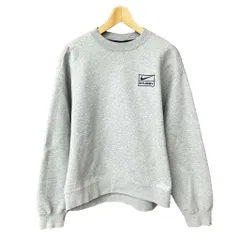 ナイキ NIKE × ステューシー STUSSY Fleece Crew フリース クルーネック スウェット トレーナー ロゴ刺繍 長袖 DO9337-063 S グレー