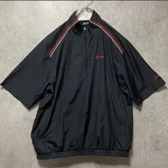 SRIXON スリクソン　半袖　ナイロン　ハーフジッププルオーバー　ウェア ブラック 黒　ライン　ロゴ刺繍　メンズ　LL ゴルフ　スポーツ