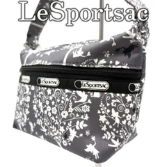 レスポートサック アクセサリーポーチ グレー ホワイト Y2K LeSportsac Cosmetic Pouch Tree Bird Pattern