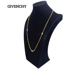 【美品】GIVENCHY ロングネックレス G 喜平 レッド ゴールド
