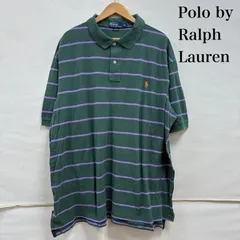ポロバイラルフローレン 90's ペルー製 ボーダー 半袖 ポロシャツ ポニー 刺繍 ビッグサイズ 2XLT TALL メンズ XXL ISItems【USED】【古着】【中古】50134234