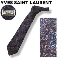 イヴサンローラン YVES SAINT LAURENT  ネクタイ 柄 紺ピンク