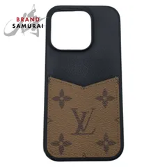 LOUIS VUITTON ルイヴィトン モノグラム ブラック 黒 キャメル レザー M82889 iPhoneケース  iPhone 15 Proケース 男女兼用 502682【中古】