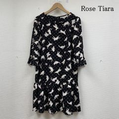 RoseTiara チュニック ワンピ 犬 猫柄 ドット フリル 42サイズ - メルカリ
