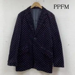 ピーピーエフエム テーラード ジャケット ベロア 総柄 総裏 1B シングル メンズ M ISItems【USED】【古着】【中古】50146040