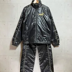 PUMA プーマ セットアップ ジャージ 中綿 ウインドブレーカー レイン パンツ ナイロン 上下セット L ロゴ ゴールド ブラック 黒 金 メンズ トレーニング ランニング SG354-13