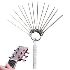 [Fast Shipping] Guitar Nut File, String Instrument Maintenance Supplies, 1 Set, Guitar String Groove Polishing Tool, File, Adjustment, String Instrument Parts, Maintenance Tool for Guitar, Mandolin, Bass, Ukulele, Banjo, and Other Stringed Instruments (Silver)