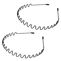 【迅速発送】rinda カチューシャ メンズ レディース 【 2本セット フリーサイズ 痛くなりにくい 】 ヘアバンド 洗顔 スポーツ 髪留め ヘッドバンド カチュウシャ ウェーブ 波型 (スタイルB)