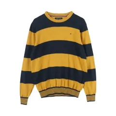 トミーヒルフィガー (MEN - L) コットン ストライプ ニット トップス