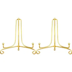 【迅速発送】ゴールド プレートスタンド アイアン 皿立 写真立て 本立て 5号 (2 個セット)