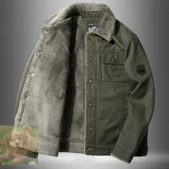 フライトジャケット ジャンパー ミリタリージャケット ブルゾン 防寒トップス 裏起毛 厚手 ダークグリーン