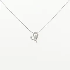 K10WG ハート ダイヤモンド ネックレス 0.08CT