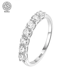 【上品に光る】モアサナイト×S925 リング 指輪 ハーフエタニティ 無色透明 VVS1 一生モノ ユニセックス レディース メンズ 毎日つけられる　高級ジュエリー　アクセサリー