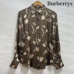 美品✨ ヴィンテージ 2XL バーバリーズ 15号 シルク100 花柄 ブラウス 