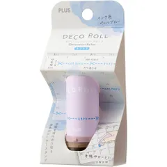 （まとめ買い）プラス ローラースタンプ デコロール 印面幅5mm キリトリ ペールブルー IS-605 【5個セット】