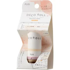 （まとめ買い）プラス ローラースタンプ デコロール 印面幅5mm チェック ペールオレンジ IS-605 【5個セット】