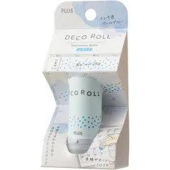 （まとめ買い）プラス ローラースタンプ デコロール 印面幅11mm みずたまペールブルー IS-611 【5個セット】