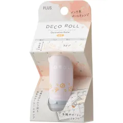 （まとめ買い）プラス ローラースタンプ デコロール 印面幅11mm お花ペールオレンジ IS-611 【5個セット】