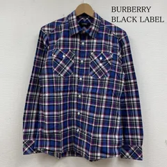 バーバリーブラックレーベル 長袖 シャツ D1M05-304-38 チェック柄 胸ポケット ホースロゴ 刺繍 メンズ 2 ISItems【USED】【古着】【中古】50137410